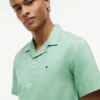 Camisa camp de algodón y lino de corte regular