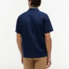 Camisa camp de algodón y lino de corte regular