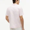 Camisa camp de algodón y lino de corte regular