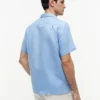 Camisa camp de algodón y lino de corte regular