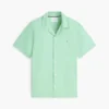 Camisa camp de algodón y lino de corte regular