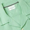 Camisa camp de algodón y lino de corte regular