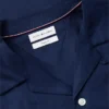 Camisa camp de algodón y lino de corte regular