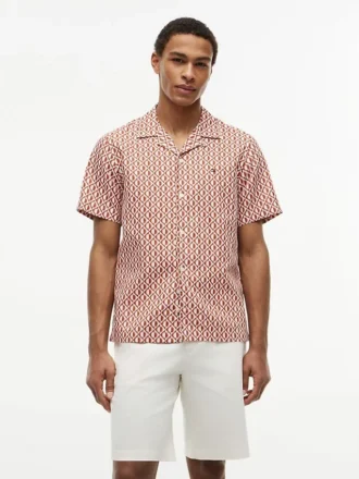 Camisa camp de corte regular con estampado solar