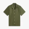Camisa camp de corte regular en mezcla de lino