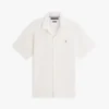 Camisa camp de corte regular en mezcla de lino