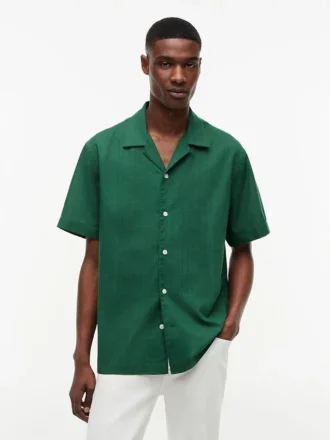 Camisa campestre de corte clásico con estampado de cuadros de ventana