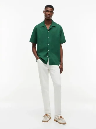 Camisa campestre de corte clásico con estampado de cuadros de ventana