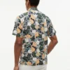 Camisa campestre de corte regular con estampado floral tropical