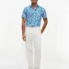Camisa con estampado de hojas de palmera y tacto de papel