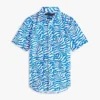 Camisa con estampado de hojas de palmera y tacto de papel