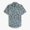 Camisa con estampado de hojas de palmera y tacto de papel