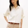 Camisa corta de popelín con adornos Camisa corta de popelín con adornos
