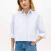 Camisa corta de popelín con adornos Camisa corta de popelín con adornos