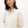 Camisa corta de popelín con adornos Camisa corta de popelín con adornos