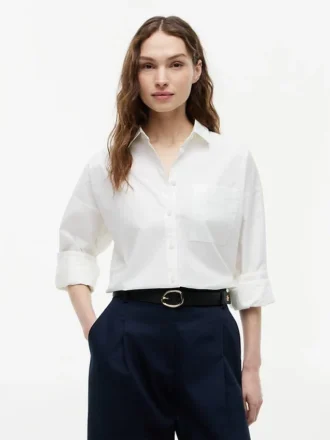 Camisa de algodón de corte holgado