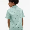 Camisa de campamento a rayas con logotipo monograma para niño Camisa de campamento a rayas con logotipo monograma para niño