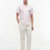 Camisa de campamento a rayas con tacto de papel Camisa de campamento a rayas con tacto de papel
