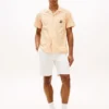 Camisa de campamento a rayas con tacto de papel Camisa de campamento a rayas con tacto de papel