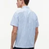 Camisa de campamento a rayas con tacto de papel Camisa de campamento a rayas con tacto de papel