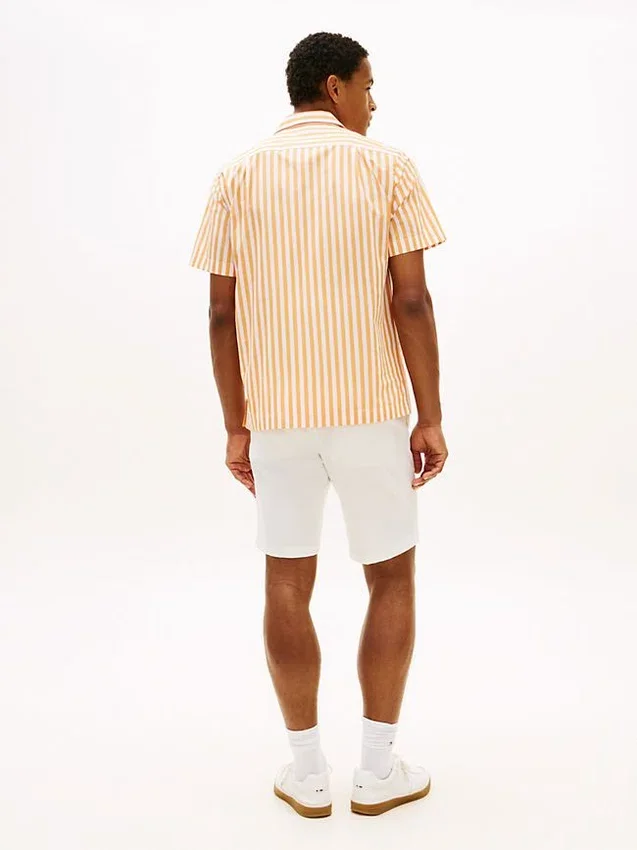 Camisa de campamento a rayas con tacto de papel Camisa de campamento a rayas con tacto de papel