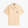 Camisa de campamento a rayas con tacto de papel Camisa de campamento a rayas con tacto de papel