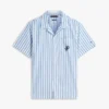 Camisa de campamento a rayas con tacto de papel Camisa de campamento a rayas con tacto de papel