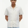 Camisa de campamento a rayas de corte regular