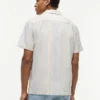Camisa de campamento a rayas de corte regular