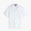 Camisa de campamento a rayas de corte regular