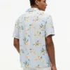 Camisa de campamento de corte regular con estampado floral en mezcla de lino