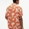 Camisa de campamento de corte regular con estampado floral en mezcla de lino