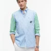 Camisa de corte clásico con rayas mixtas y tacto de papel