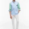 Camisa de corte clásico con rayas mixtas y tacto de papel