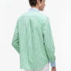 Camisa de corte clásico con rayas mixtas y tacto de papel