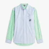 Camisa de corte clásico con rayas mixtas y tacto de papel