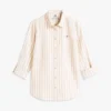 Camisa de corte holgado a rayas en mezcla de lino Camisa de corte holgado a rayas en mezcla de lino