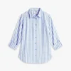 Camisa de corte holgado a rayas en mezcla de lino Camisa de corte holgado a rayas en mezcla de lino