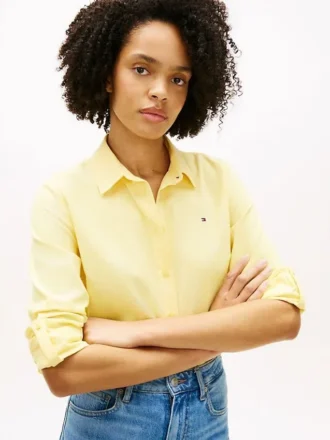 Camisa de corte holgado en mezcla de lino