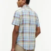 Camisa de corte regular a cuadros de mezcla de lino