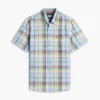Camisa de corte regular a cuadros de mezcla de lino