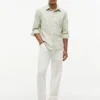Camisa de corte regular a rayas en mezcla de lino