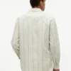 Camisa de corte regular a rayas en mezcla de lino