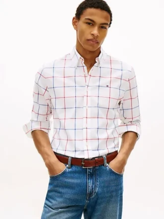 Camisa de corte regular con estampado de cuadros