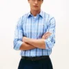 Camisa de corte regular con estampado de cuadros de ventana