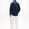 Camisa de corte regular con estampado de cuadros de ventana