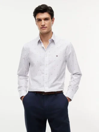 Camisa de corte regular con estampado de lunares Fil Coupe