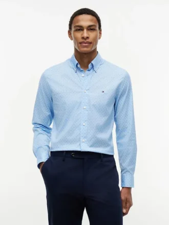 Camisa de corte regular con estampado geométrico para todo el día