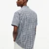 Camisa de corte regular con estampado Glen Plaid en mezcla de lino