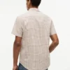 Camisa de corte regular con estampado Glen Plaid en mezcla de lino